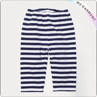 White Striped Navy Pants